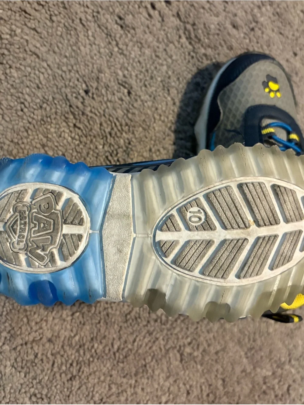Paw Patrol Kids Navy and Yellow Light-Up Sneakers with Character Graphics